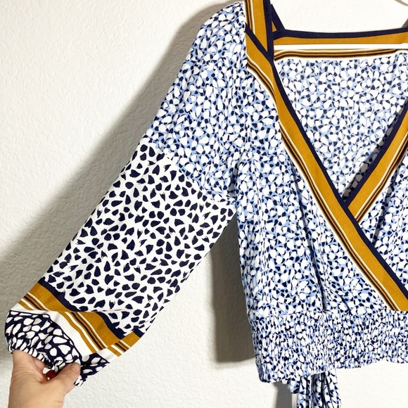 Anthro 🔥SALE🔥Maeve navy print top XSmall oversized New - Picture 6 of 6